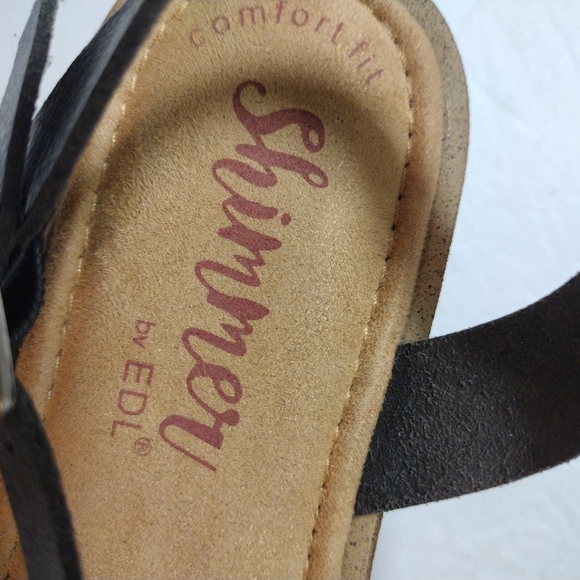 Shimmer by EDL women's Delilah Strappy Toe Slingback Sandals Size 8.5 Black - Picture 10 of 10